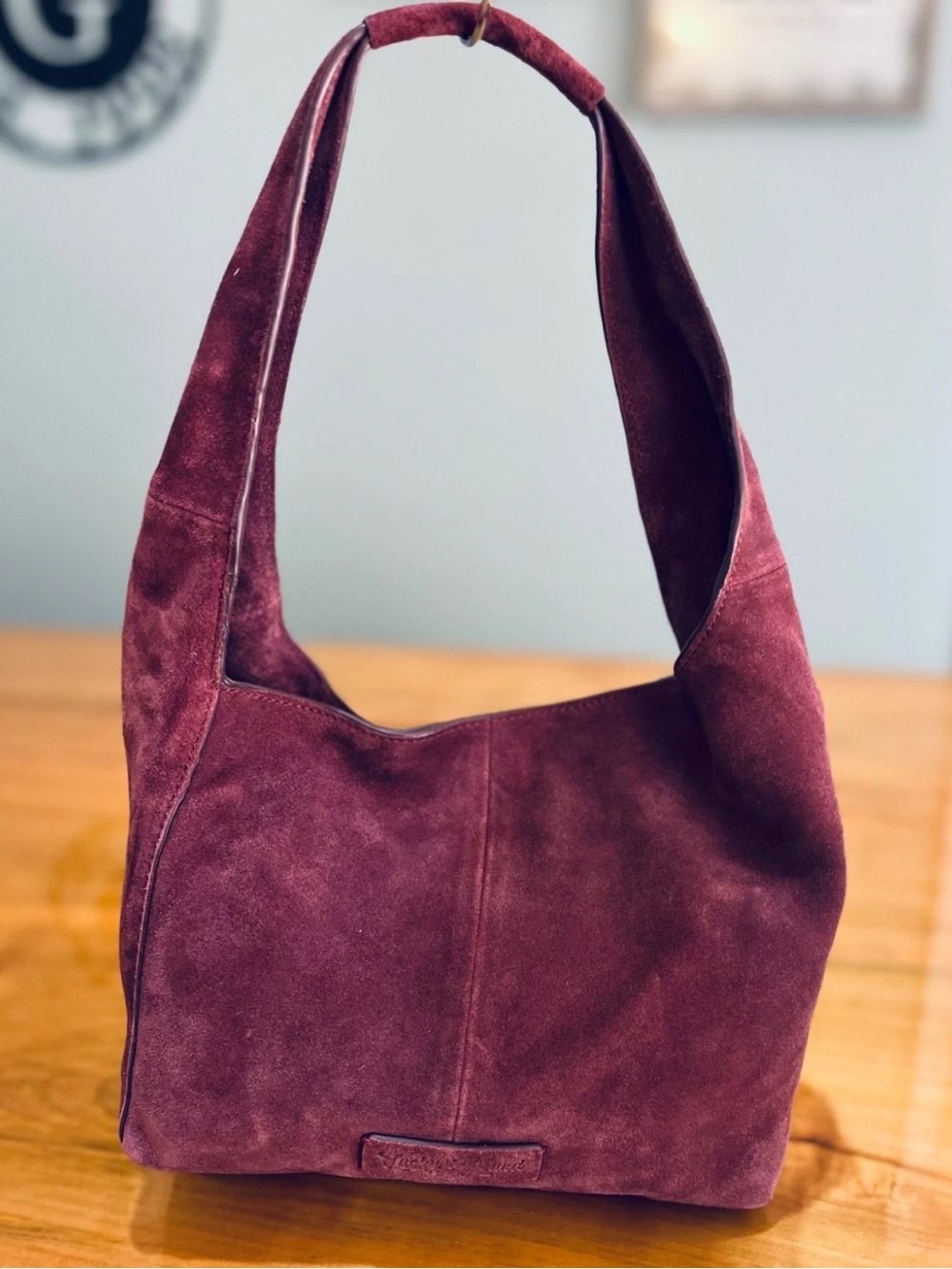 Lucky Brand Clem Suede Mini Hobo Bag Burgundy - Picture 2 of 11